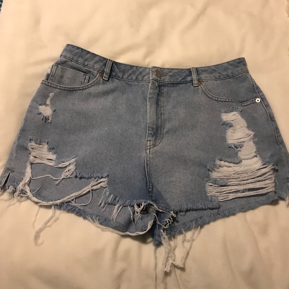 ASOS Pants - ASOS side split high waisted denim shorts